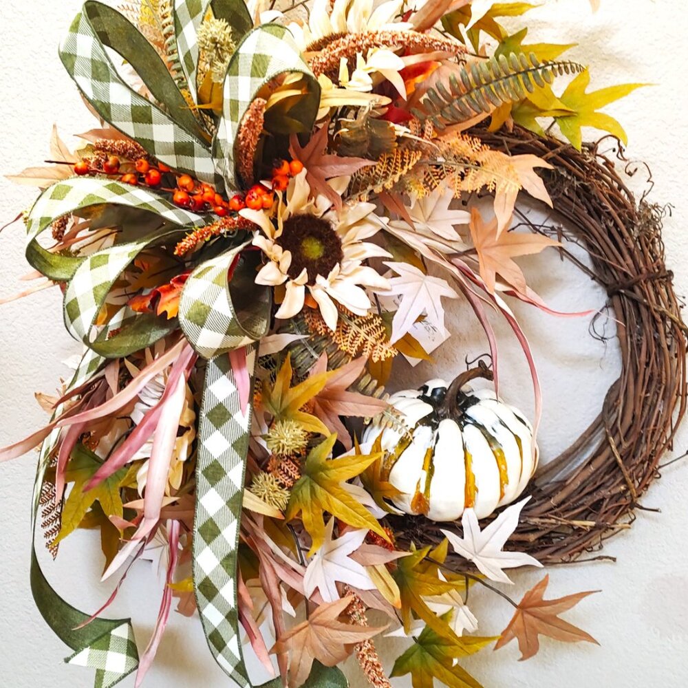 Autumn Front Door Floral Wreaths